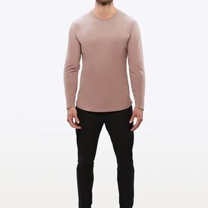 Cuts Men's AO Long Sleeve Curve-Hem Tee in Mountain Mist Size M